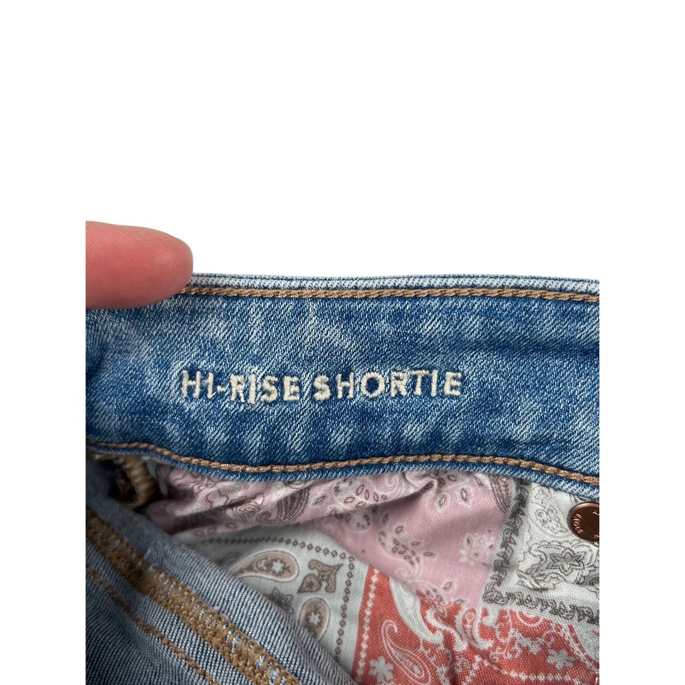 American Eagle Hi-Rise Distressed Paisley Bandana festival Streetwear boho short - Picture 4 of 7